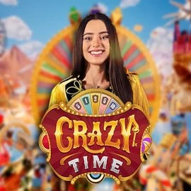 Crazy Time online game logo by Evolution on slotsgemscasino.cz